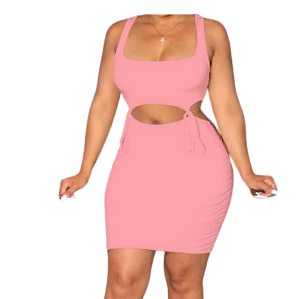 Bandage Knit Solid Sexy Matching Women sets Sleeveless Club Party Top And Skirts Two Piece OutfitsBodycon Hollow Out.