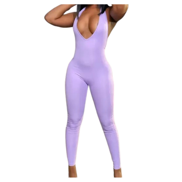 One piece v-neck jumpsuit