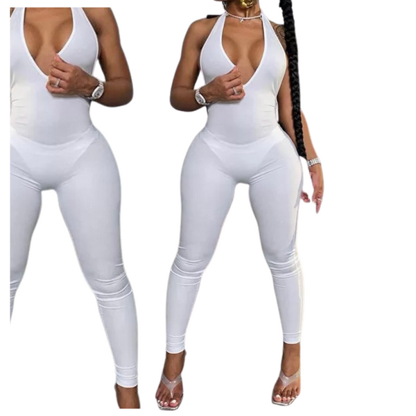 One piece v-neck jumpsuit