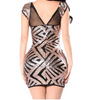 Betty sequin mesh cutout dress