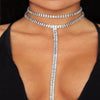 Rhinestone Chokers perfectly with evening gowns and fancy dresses.  This silver crystal double layer rhinestone add shines , sparkle , to your look. 