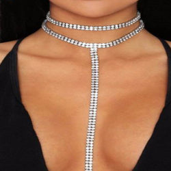 Crystal rhinestone choker necklace