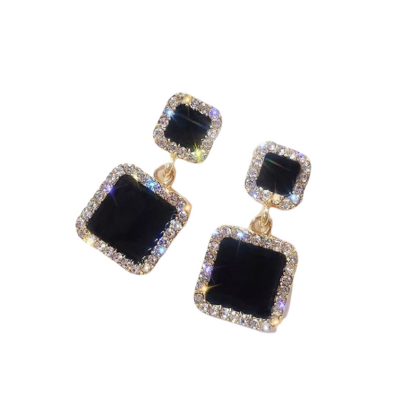 Fashion Black Stud Earrings