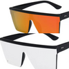 square plastic frame clear lens sunglasses