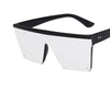 square plastic frame clear lens sunglasses