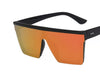 square plastic frame clear lens sunglasses